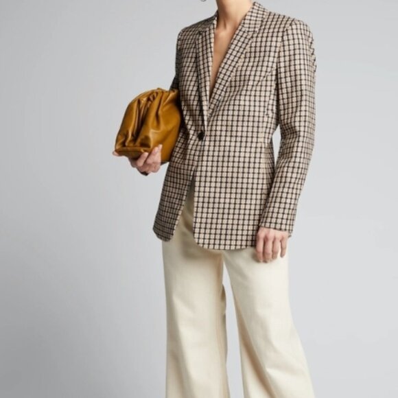 Elie Tahari Bree Belted Check Blazer 4 - Picture 2 of 5
